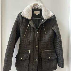Michael Kors Women's Quilted Jacket with Shearling Collar